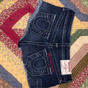 True Religion Blue Denim Shorts
